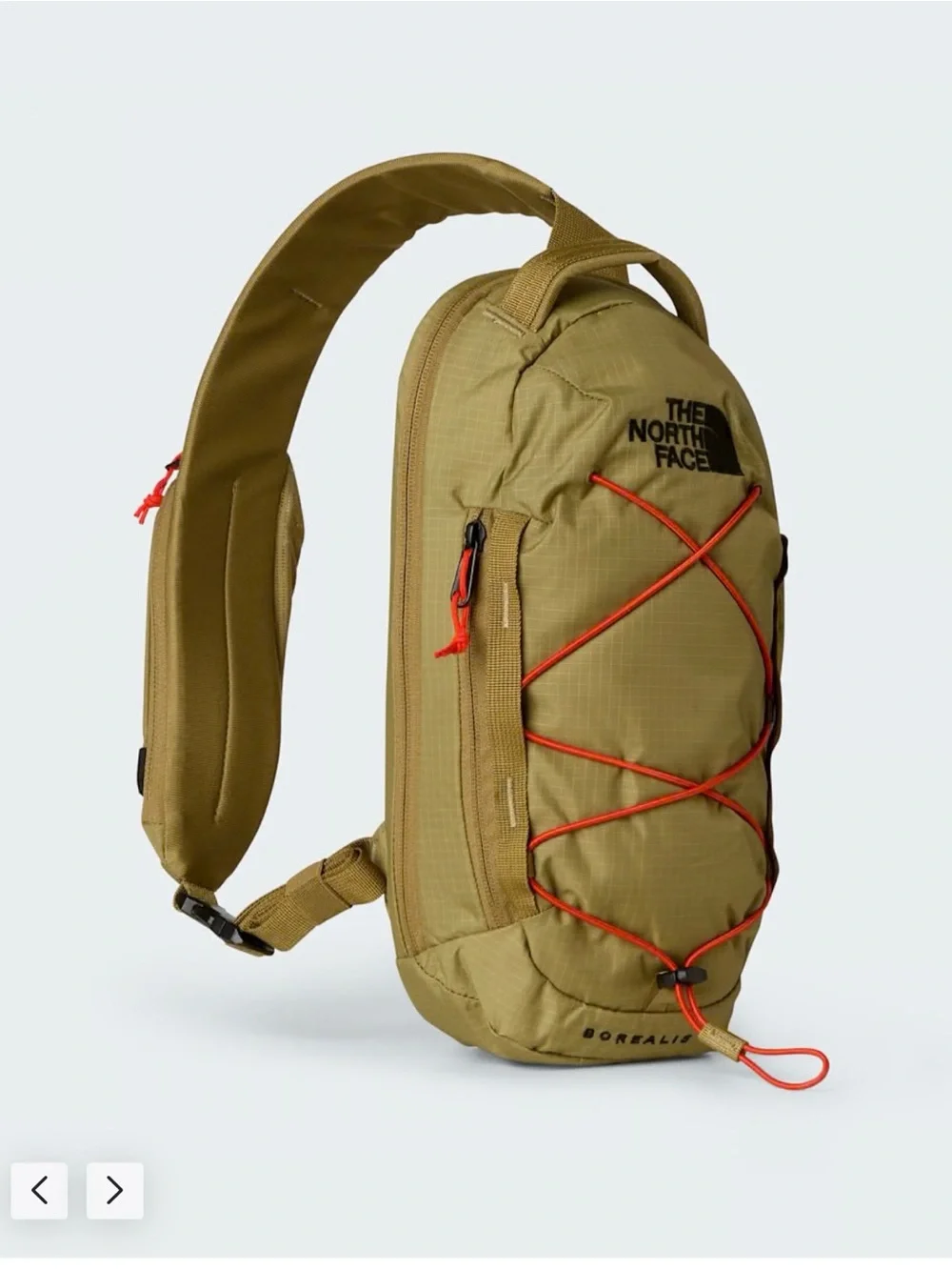 The North Face Borealis Sling Bag Cedar-Lava with Red Detail NWT